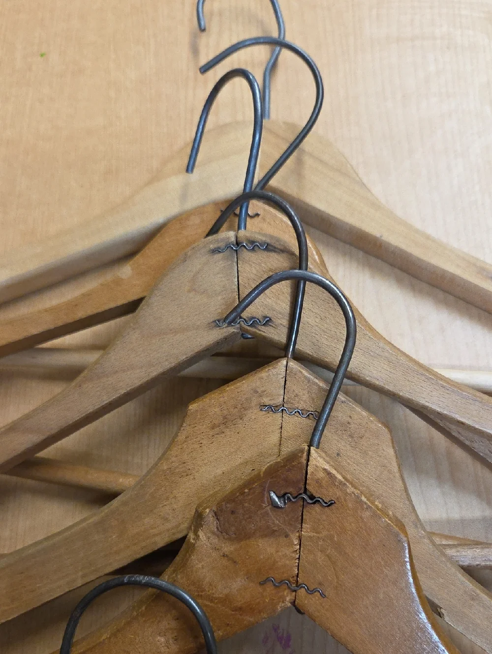 Wooden‎ Suit Coat Hangers  17.5” Pants Bar Heavy Duty Natural Wood
